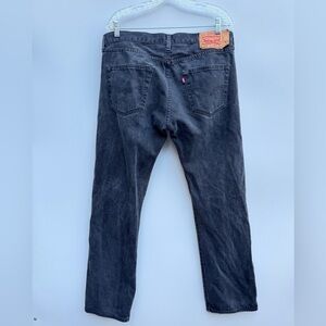 Levi’s 501 Original Fit Faded Black Button Fly Light Distressing Jeans 34x30